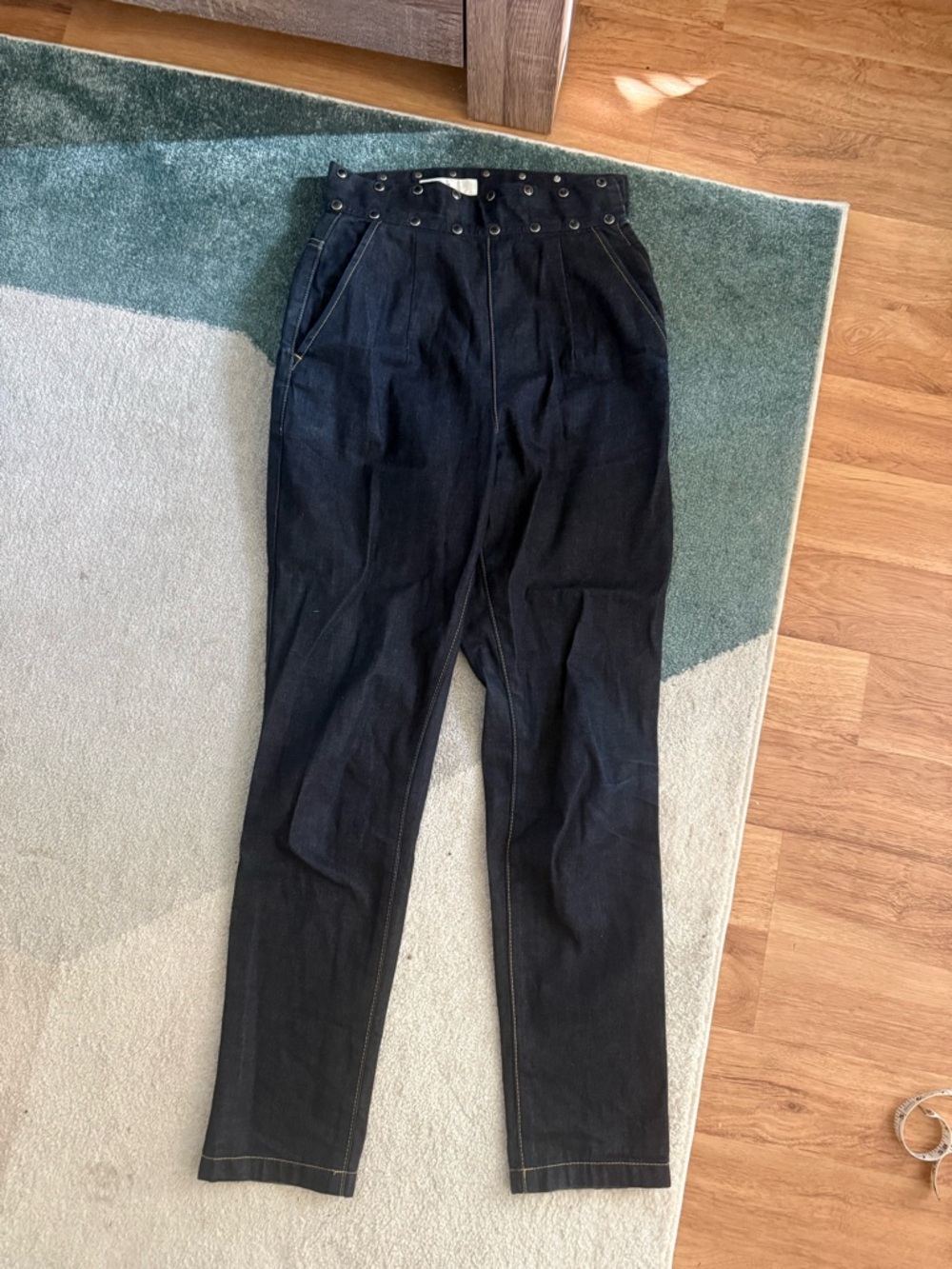 TOGA Pulla Studded High-Rise Jeans with Grommet Waist size 34